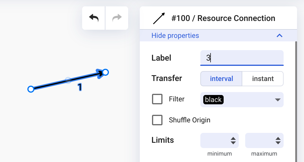 machinations resource connection properties